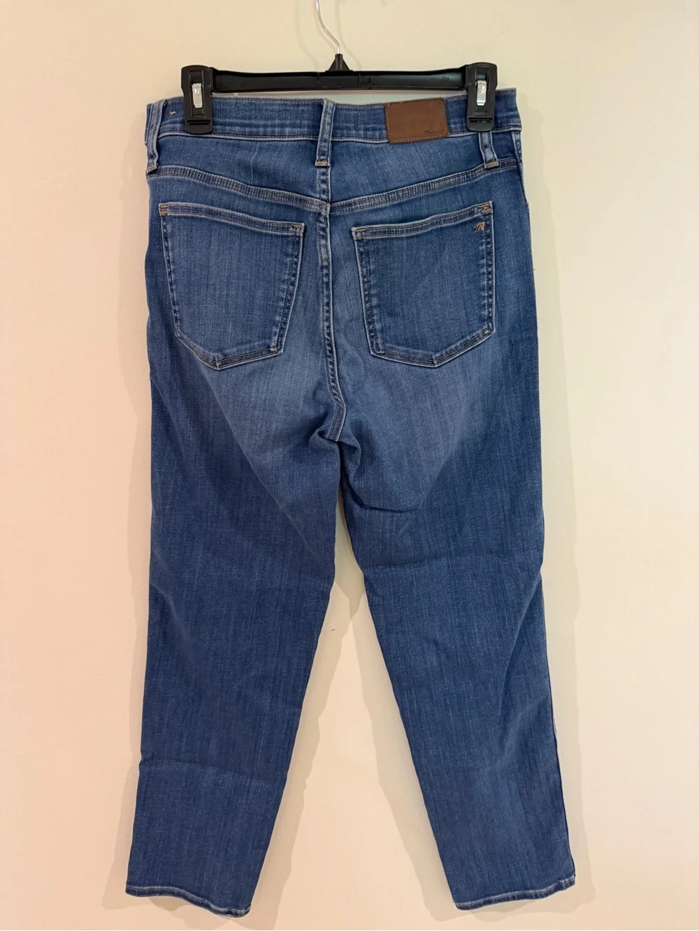 Madewell Washed Blue Ankle Crop Straight Jeans